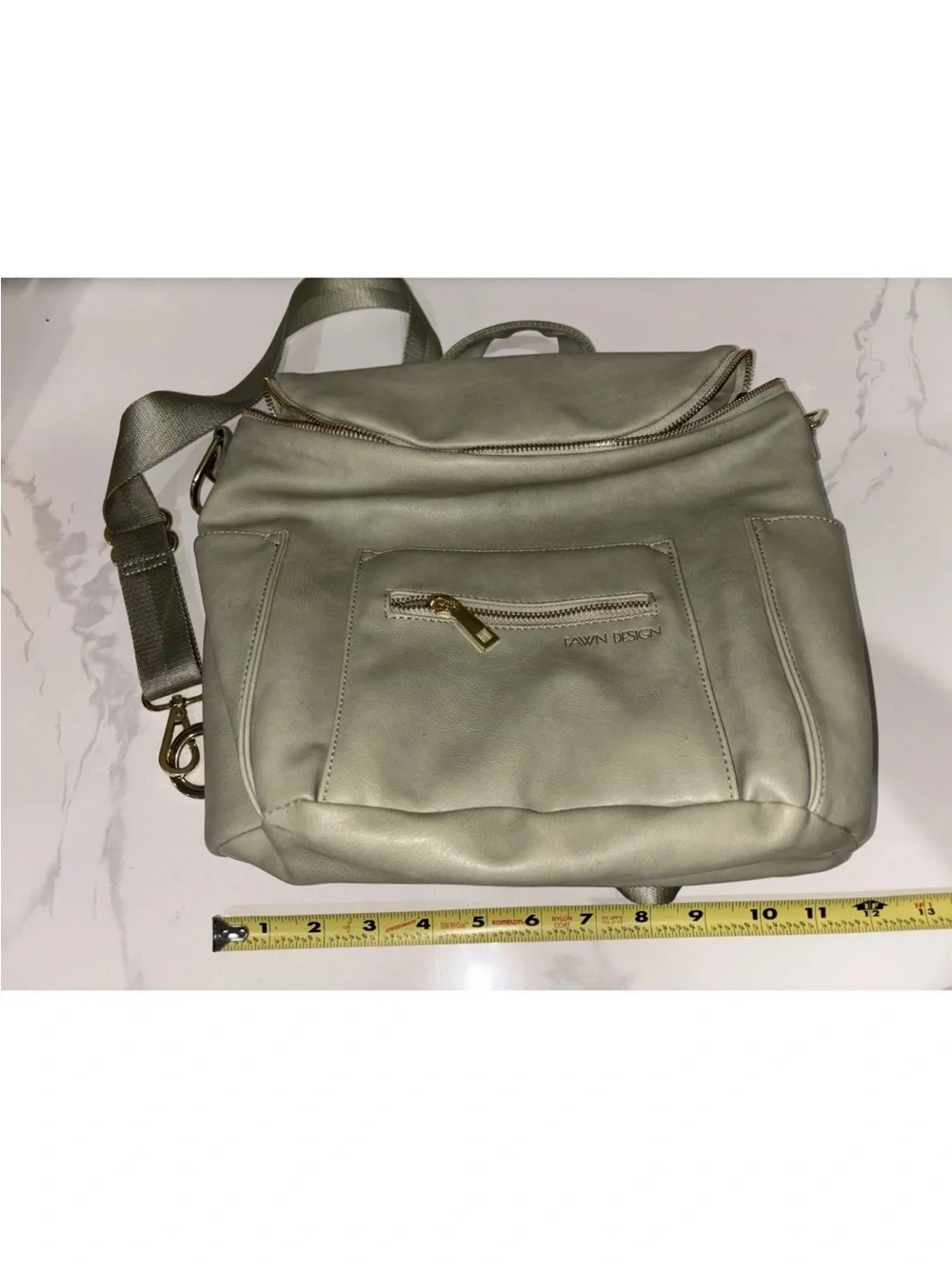 NEW Fawn Design The Original Diaper Bag, Backpack, Purse w crossbody strap Green